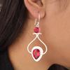 Pink Rubellite Gemstone 925 Stamped Silver Jewelry Handmade Women Earrings 2.07" EE-170-1
