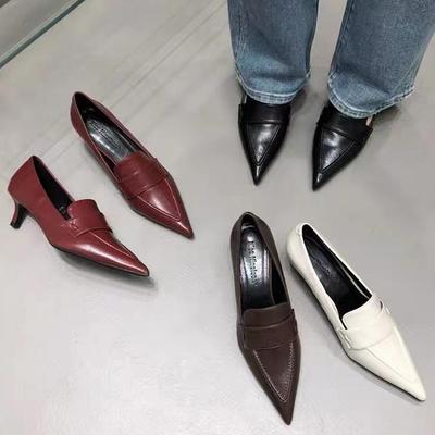 Модные женские туфли-лодочки Модные туфли с острым носком Слипоны Женские элегантные одинарные туфли Тонкий низкий каблук Туфли для платья Босоножки на каблуке Zapatos De Mujer