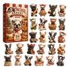 Acrylic Collectible Toys 2026 Dog Christmas Advent Calendar, 24-Day Ornament Set with Mini Puppy Holiday Party Favors Figures, 2D Flat Tree