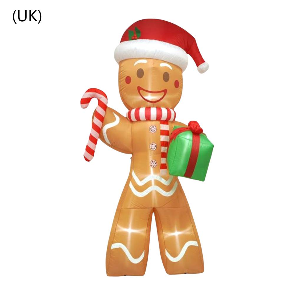 2.4M/8FT Рождественские надувные фигурки в виде пряничного человечка со встроенными светодиодами Уличные украшения Рождественские украшения для двора, газона, сада