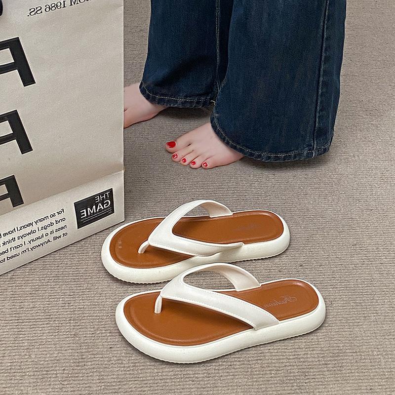 New Slippers Women's Summer High Value Simple and Comfortable Soft Bottom Non-slip Casual Versatile Flip-flops Women
