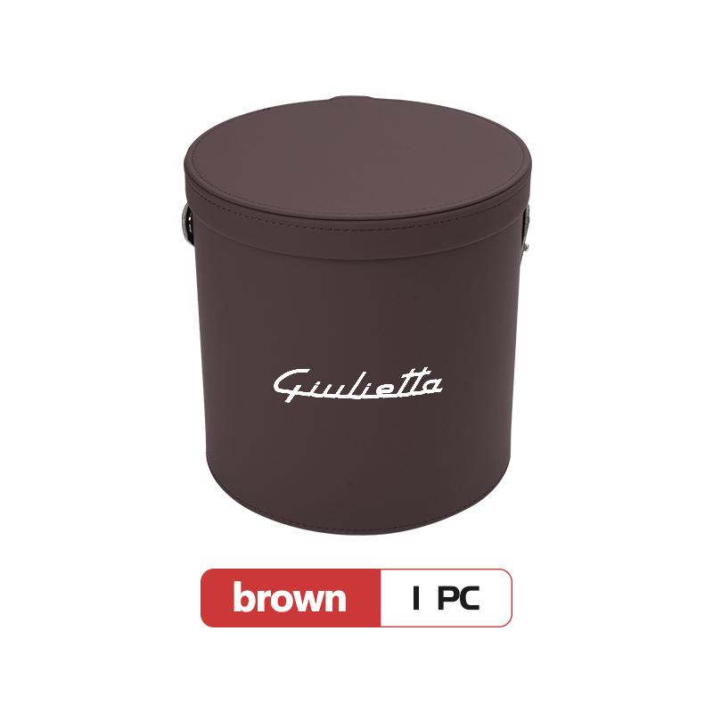 For Alfa Romeo Leather Car Trash Can Portable Trash Bin Garbage Box Organizer Accessories 159 Giulietta 156 147 Giulia Mito GTGZ0