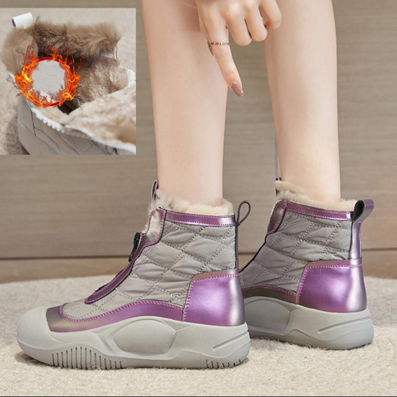 Зимняя обувь из натуральной кожи женская, зимние ботинки, нескользящие, увеличивающие рост на 4,5 см, теплые женские ботильоны, черные, белые