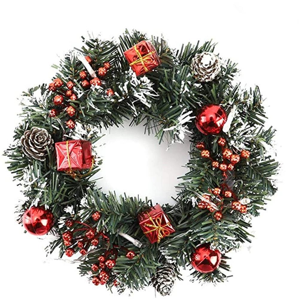 30CM Christmas Wreath for Shopping Malls, Hotels, and Supermarkets - Door Hanging Vine Circle Decoration