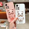 Складной чехол-подставка с кроликом для Xiaomi Redmi Note 12 11 10 10S 9 10C 9A Mi 12T 12 11 11T Lite Poco X4 X3 Pro, чехол-держатель с покрытием