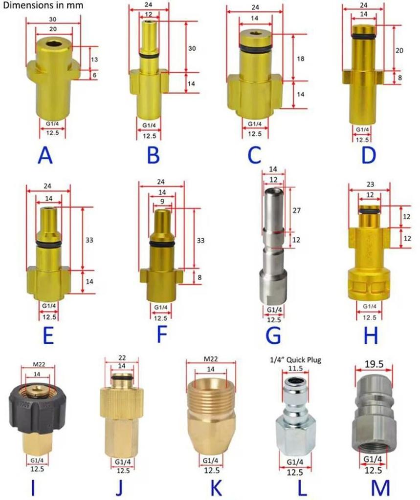 Пистолет для мойки высокого давления, байонетный соединитель, насадка для пены для снега, переходник насадки для пенопласта, переходник для мыльного пистолета