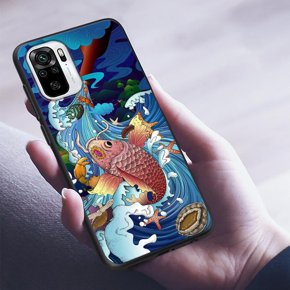 Силиконовый чехол для телефона Myth Legend Art Cat Fox Fish для Xiaomi Redmi Note 9 9T 10 10s 11 11s 11E 8 7 Poco M3 M4 Pro 5G