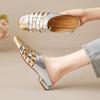 Мода 2025 Новая Мода Квадратный Носок Низкий Каблук Женские Сандалии Весна Лето Офисная Леди Вечеринка Натуральная Кожа Обувь Женщина Мюли Шлепанцы