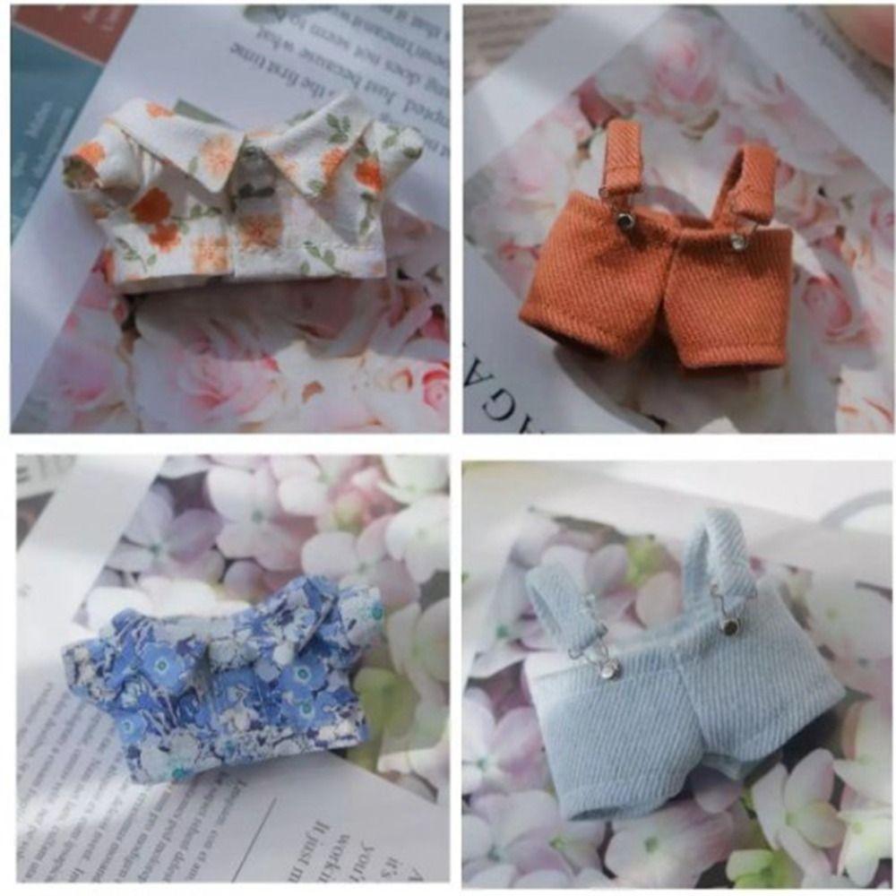 Mini T-shirt Pants 2 Colors Clothes Overalls Suit New Doll Clothes 20cm Cotton Doll