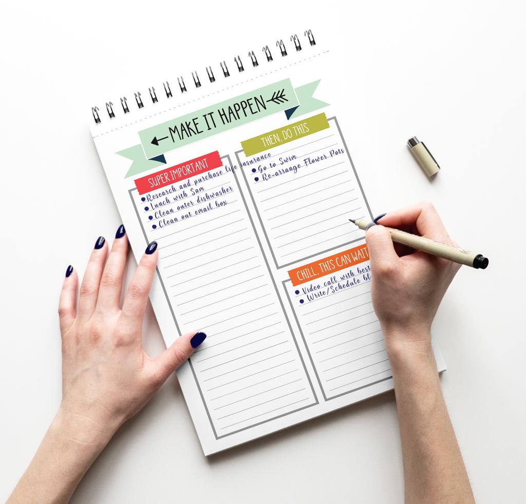 Inkdotpot Блокнот для списка дел – 6” X 9” бумажные канцелярские принадлежности, элегантный блокнот на спирали, ежедневный контрольный список-(50 листов)