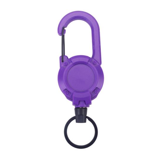 1/8Pcs Retractable Keychain with Steel Wire Rope Carabiner Badge Reel Holder Clip Key Ring Heavy Duty Outdoor Camping Climbing Anti-lost Buckle