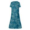 Women's Summer Casual Fashion Floral Printed Short Sleeve Button Pocket Dress