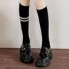 1 Pair/Lot Fashion Two Stripe Women's Calf Socks Autumn Winter Long Female Sokcs Korean Style Cycling Leg Socks High-Quality