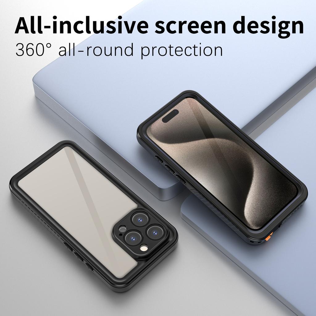 shellbox for 17Promax/16/15/14 waterproof phone case diving swimming anti-drop anti-shockproof full body protective phone case