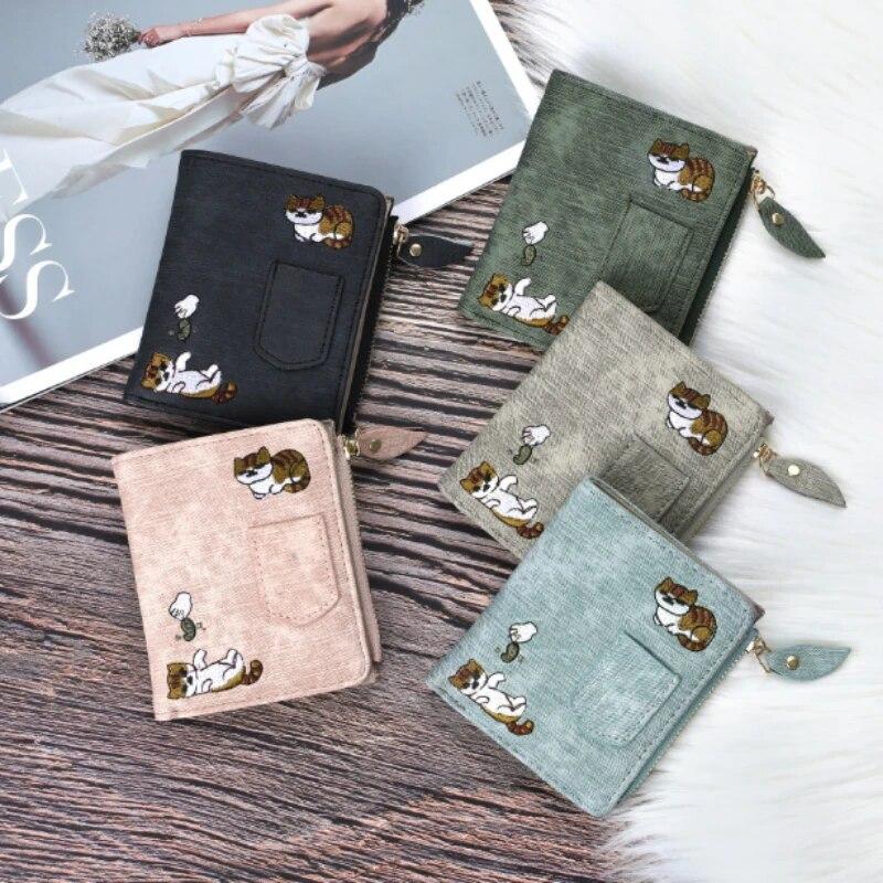 Women Cute Cat Wallet Small Zipper Girl Wallet Brand Designed Leather Women Coin Purse Female Card Holder Wallet Billetera