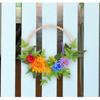 Spring Wreath for Front Door Farmhouses, Wood Bead Wreath with Artificial Flower Leaf, Spring Summer Wreath for Wedding