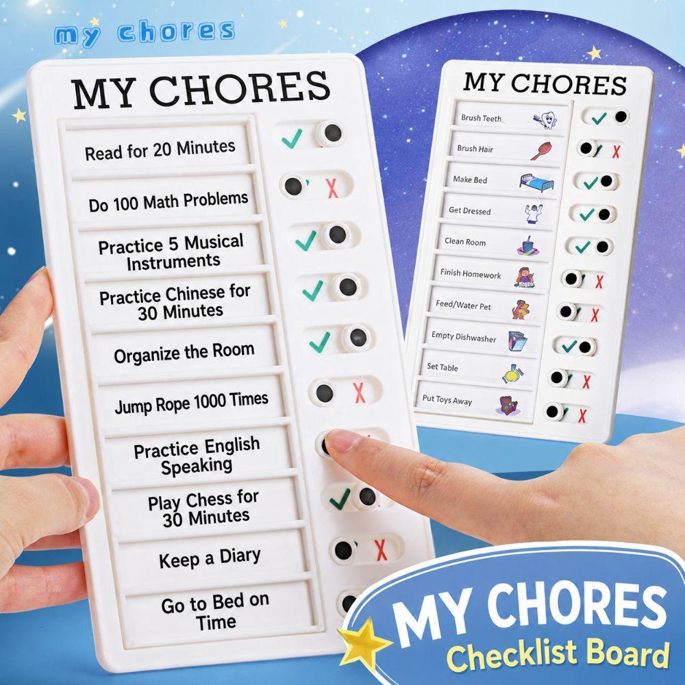 Plastic Chore Chart Reusable My Chores Checklist Board Task Tracker Planner Time Management