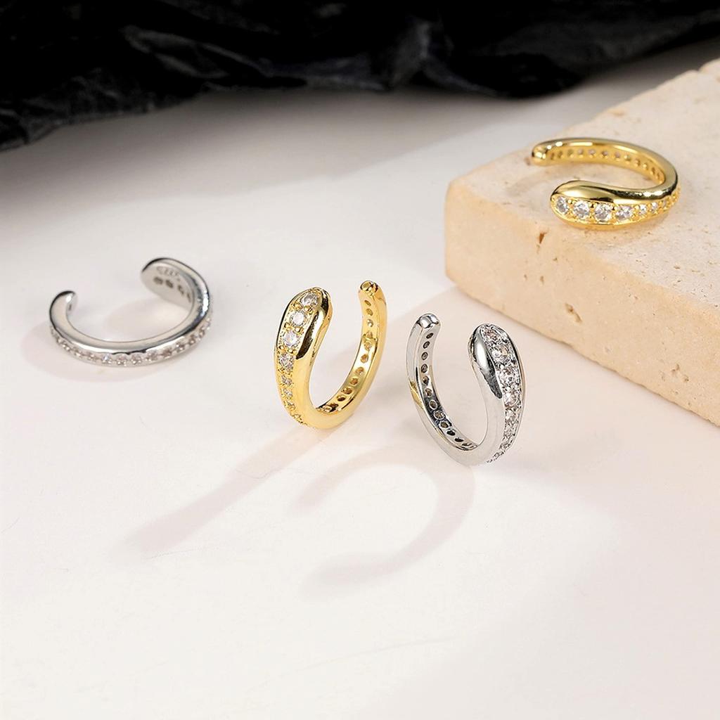 Ювелирные изделия Bellitia из стерлингового серебра, бинауральный комплект из кубического циркония, модные стильные серьги-клипсы из стерлингового серебра 925 пробы с платиновым покрытием, аллергия на металл