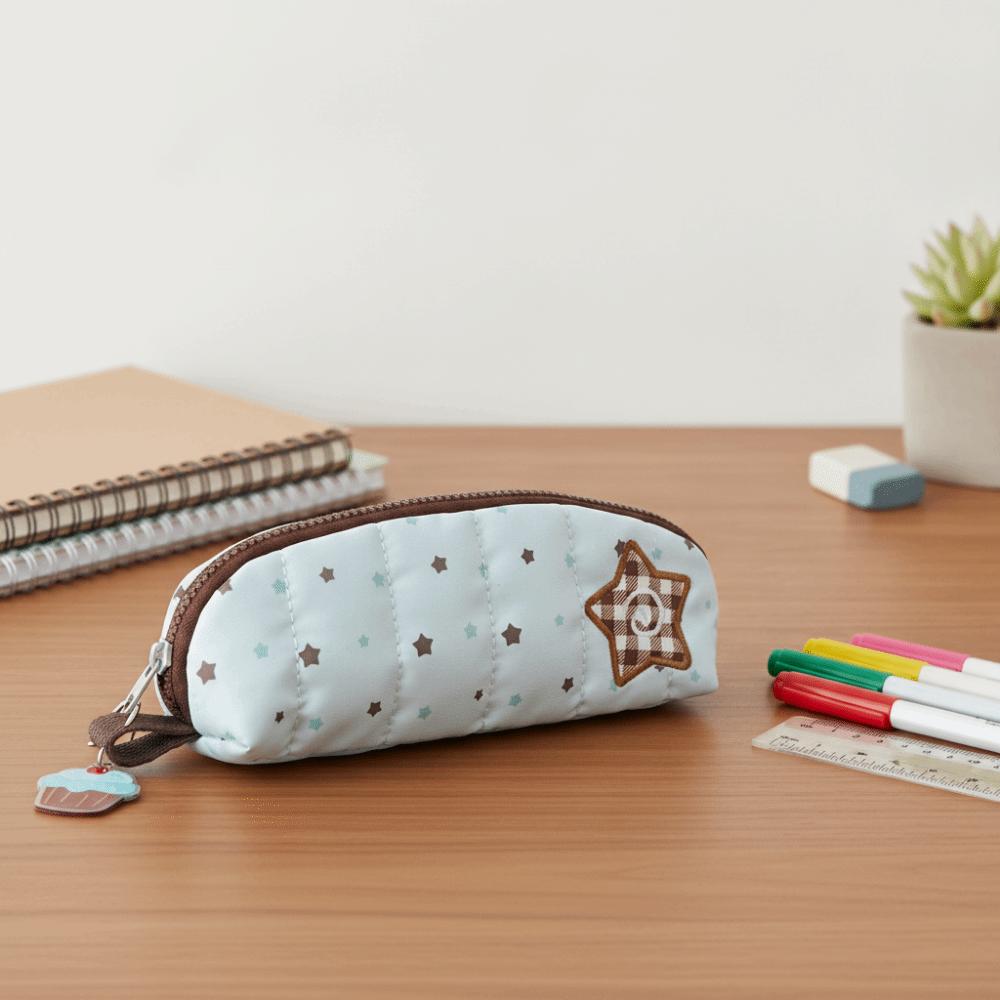 Kawaii Star Pencil Pouch Portable Pencil Stationery Organizer Cartoon Stationery Bag Travel Use