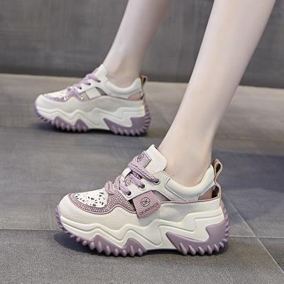 Обувь для папы с лифтом из натуральной кожи, новые летние женские универсальные сандалии на открытой платформе в корейском стиле