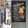 1PC Tin Sign - Vintage On The Beach Cocktail Recipe For Bar/Kitchen Decor, Chalkboard Art, 8x12in/20x30cm