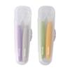 Petit Nube Silicone Baby Food Spoon + Case Set, GRAY + PURPLE + GREEN + YELLOW, 2 Sets