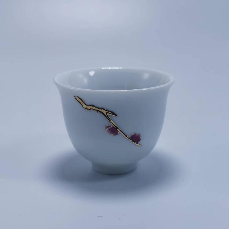 Изысканная белая фарфоровая чашка для чая кунг-фу 1 шт., китайские чайные наборы, чайная утварь, набор китайских чайных чашек, дорожная чаша для чая кунг-фу