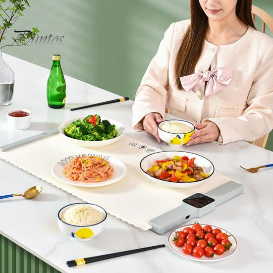 Силиконовый электрический подогреваемый лоток, портативный рулонный подогреватель для еды, 5 настроек температуры, автоматический отключающийся коврик для подогрева еды, вилка стандарта США