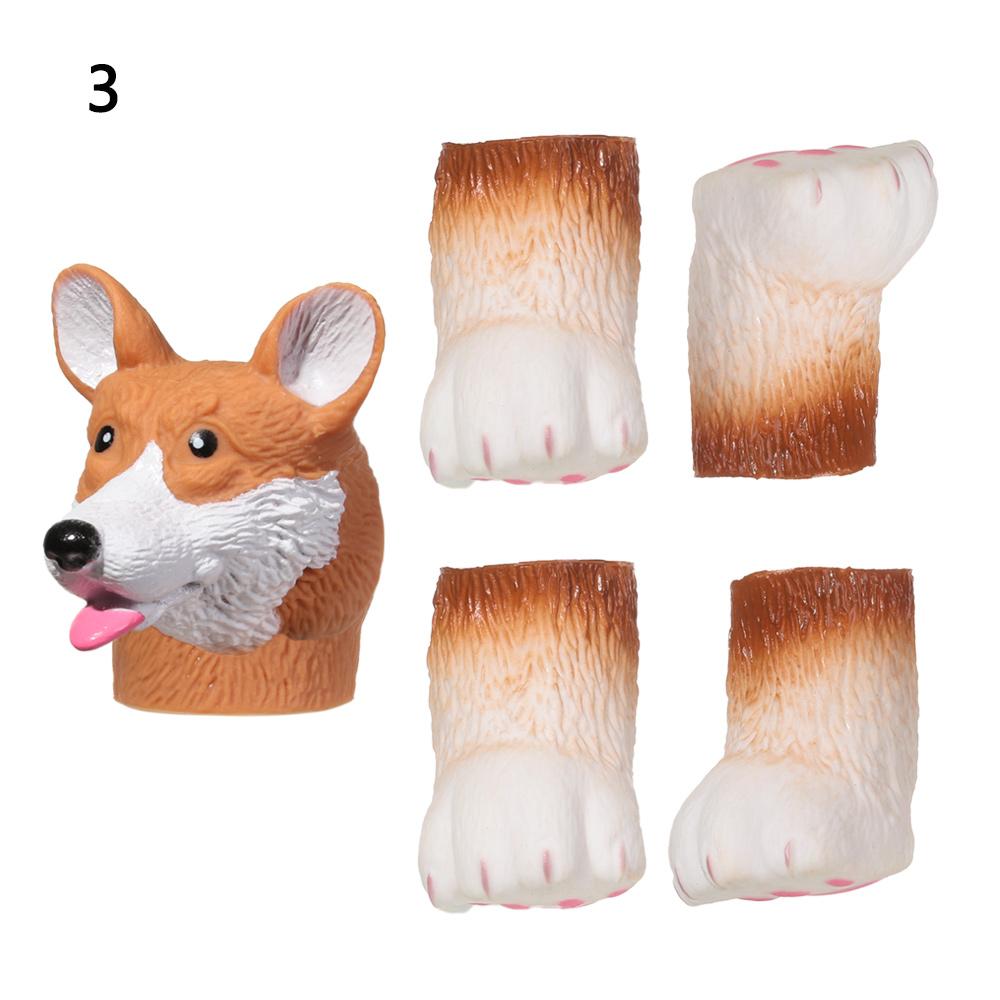 Washable Animal Cat Dog Hand Puppet Props Random Combination Finger Dolls