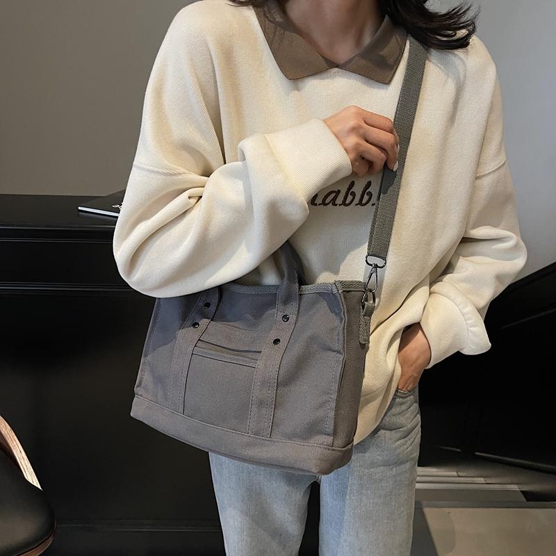 Женские сумки через плечо, холщовые однотонные повседневные сумки-тоут, женские сумки-мессенджеры, брендовые дизайнерские сумки Simplicity Girl'S