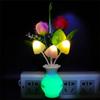 0.5w Led Night Light With Auto Sensor Energy Saving Rose Flower Mushroom Plug In Lamp For Bedroom