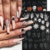 Nail Sticker Horror Pattern Strong Stickiness Non-Fading Self Adhesive Removable Decorative PVC Halloween Style DIY Nail Art Stickers