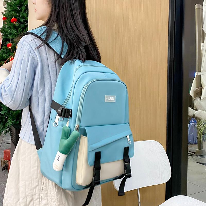 Рюкзак из трех предметов, набор в студенческом стиле, женский цветной блок, рюкзак большой емкости, студенческий школьный рюкзак с сумкой для обеда, сумка-ручка