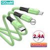 2.4A Max 3 In 1 USB Cable Fast Charging Lightning Cable For iPhone Type C Mobile Phone Charge Cable For Xiaomi Samsung USB Micro