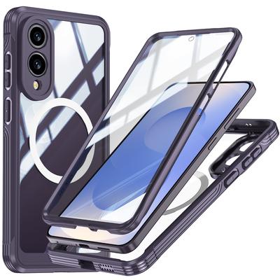 360 Двусторонняя защита для Samsung Galaxy S26 S25 Edge S24 Ultra S23 FE A56 A16 Чехол Закаленное стекло Чехол с беспроводной зарядкой