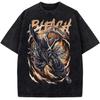 Куросаки Ичиго BLEACH Одежда Мужчины Женщины Манга Футболки Винтажная Стиранная Футболка Повседневная Свободная Хлопковая Футболка Харадзюку Мужская Футболка
