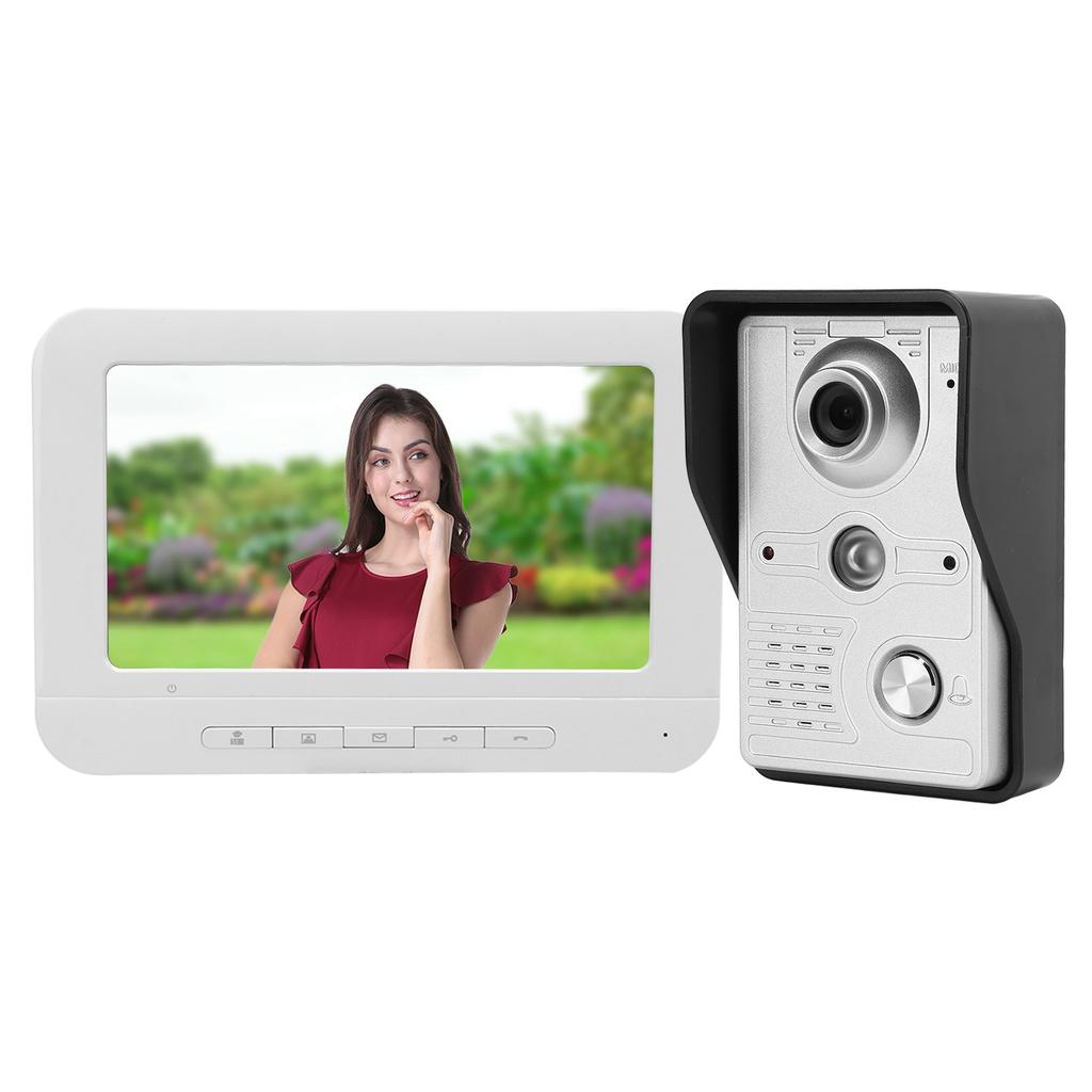 7in Video Door Phone Night Vision IR CUT 2 Way Audio Remote Unlock Rainproof Doorbell for Home