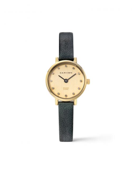 [Часы CARVEN] Женские кожаные часы CARVEN CV623-YE/R.GN