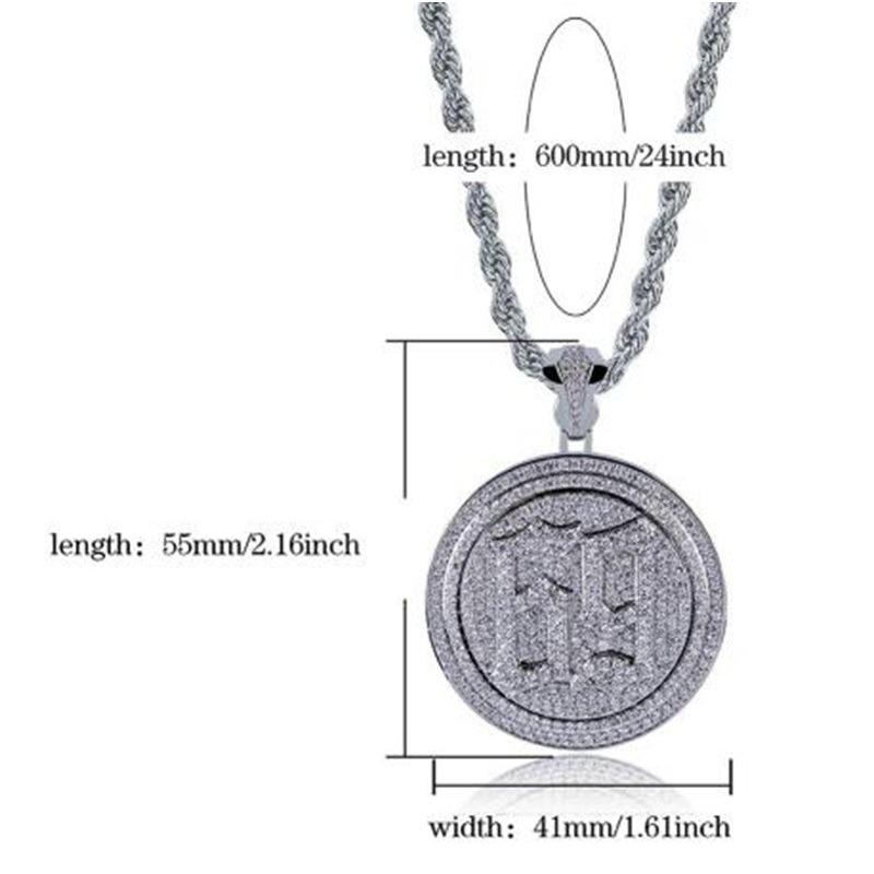 European and American Hip Hop Fashion Round Pendant Jewelry Necklace