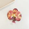 Women Korean Cloth Floral Pearl Hair Clip Sweet Phalaenopsis Flower Hairpin Female Headdress