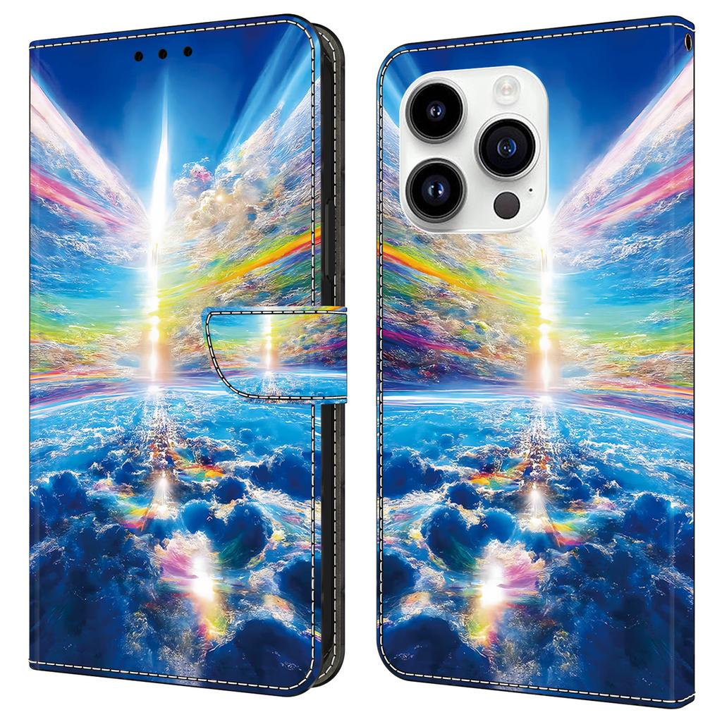 Чехол для iPhone 14 Pro с узором, откидная обложка-кошелек из искусственной кожи