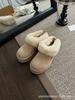 Women Winter Platform Snow Boots Warm Faux Suede Ankle Boots Thick Furry Lining Non‑Slip Short Booties For Cold Weather