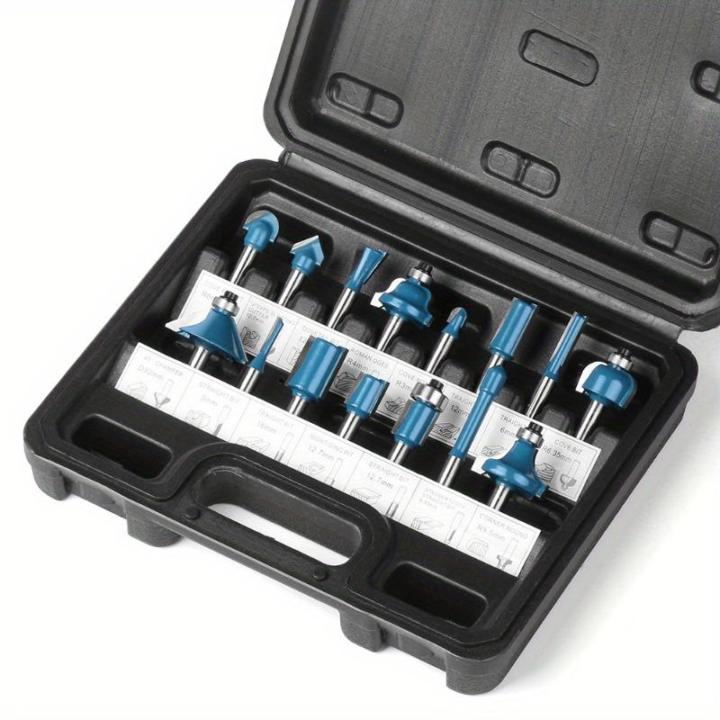 15 шт./комплект набор фрез с хвостовиком 1/4 дюйма, фрезы для обработки кромок дерева, фрезы для прямой фрезеровки, твердосплавные фрезы из вольфрама для деревообрабатывающих станков с ЧПУ.