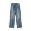 Classic Blue Jeans Men's Large Size Washing Retro Wide-leg Straight Pants