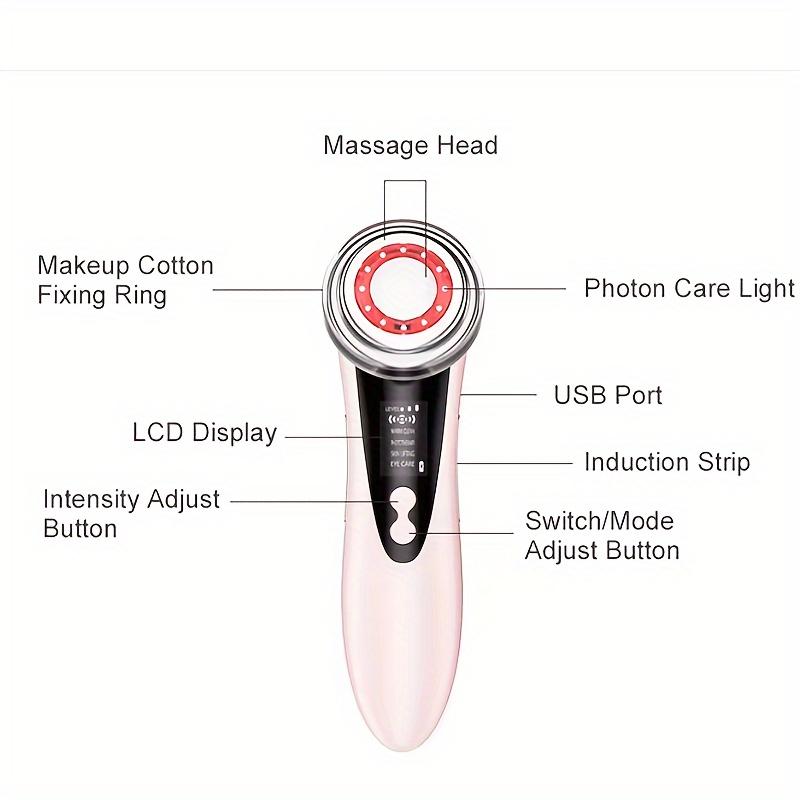 1pc Electric Facial Massager for Wrinkles & Anti-Aging - Rechargeable USB Charged Skin Care Device with High-Quality Conduction Head