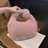 Сумка через плечо из искусственного меха с застежкой-молнией и завязками Повседневная сумка через плечо Сумка-полумесяц