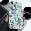 Мягкий противоударный чехол для телефона с рисунком морской звезды и ракушки для iPhone 16 Pro 16E 15 14 Pro Max 13 12 11 Тонкий матовый бампер из ТПУ