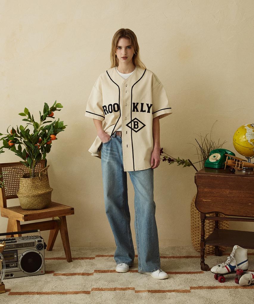Zerolounge [Premium Japanese Material] Baseball Shirt Jacket Ivory