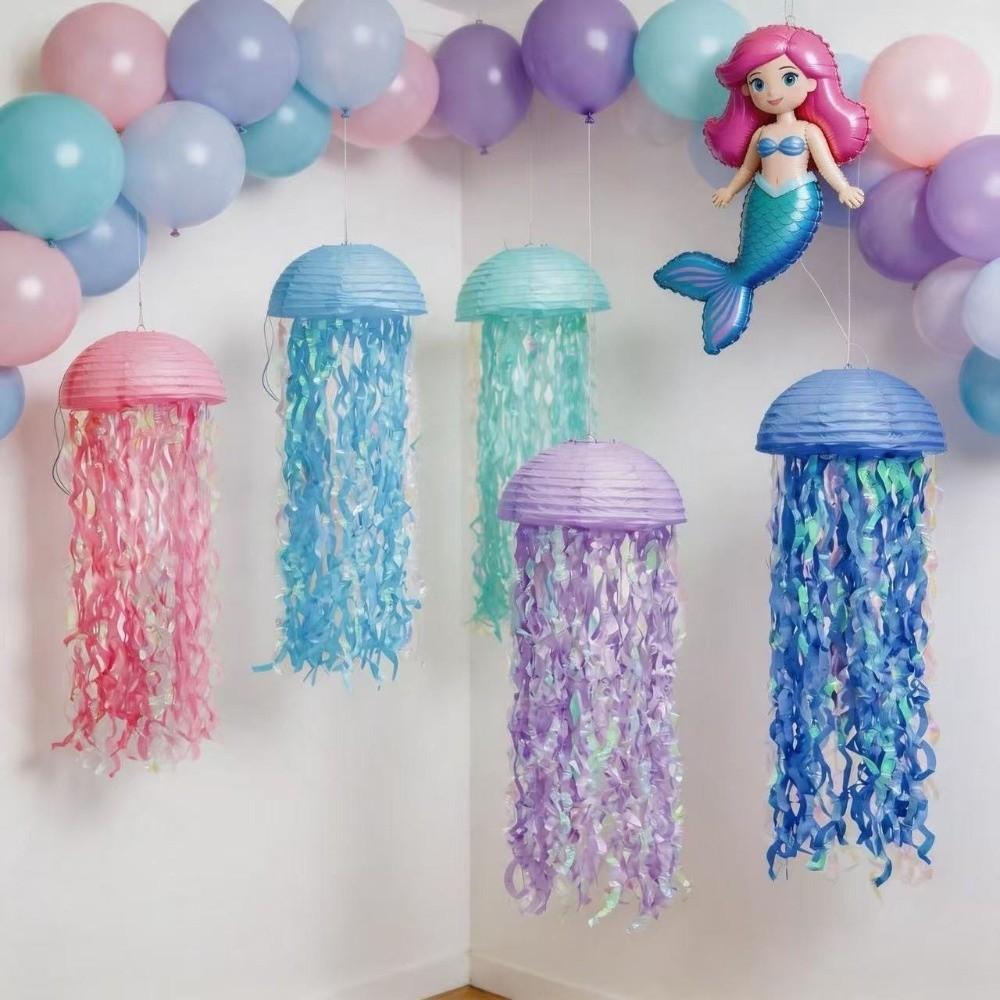Rainbow Style Hanging Jellyfish Lantern Jellyfish Party Decoration  Ocean Theme Party