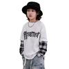 Boys Fashion Fake Two Tops 2025 Весна и Осень Детская Повседневная Толстовка С Длинными Рукавами